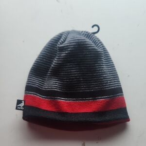 Aero Black and Red Striped Beanie